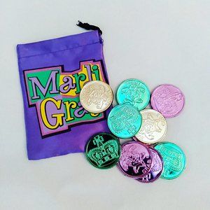 Mardi Gras Pouch and Coins